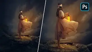 Create a Dramatic Night Lantern Light - Photoshop Manipulation