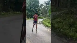 walking with bamboo legs