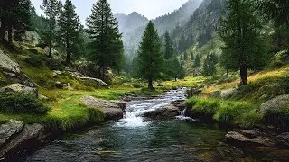 Gentle Stream Sounds 🌊 Forest Birds & Nature Sounds for Sleeping & Stress Relief