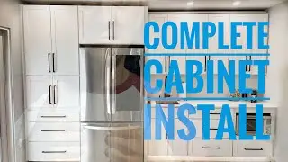DIY Kitchen Cabinet Install w/ Fridge Panel and Custom Pantry - Some DIY hacks #cliqstudios