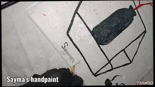 আঁকিবুঁকি ☺️ #canvasArt #handpaint 