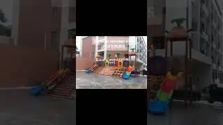 Children's games wooden playhouse kids slide outdoor wood playground Children Backyard Play house