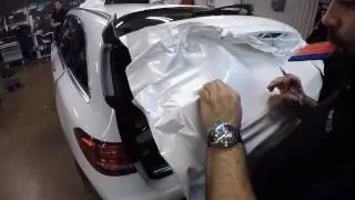 Mercedes Benz C-Class - Satin White Pearl - Wrap In Progress - Wrap Team Platinum