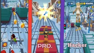 Noob vs Pro vs Hacker ll subway surfers game ll trending game 