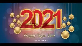 Happy New Year 2021 Banner in CorelDraw X5   Urdu/Hindi