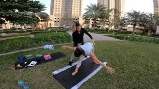 Parivritta Trikonasana adjustment