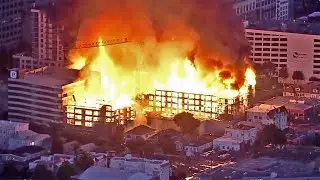 Huge 4-Alarm Fire Destroys Construction Site in Oakland