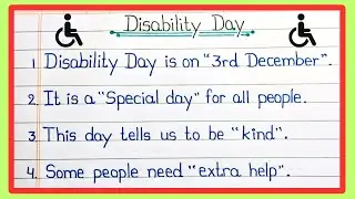 Disability Day for Kids | 10 Lines On Disability Day| World Disability Day Speech