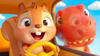 Wheels on the Bus + Dinosaurs! 🦖🚌 Learn Colors with Chippy | Nursery Rhymes & Baby Songs