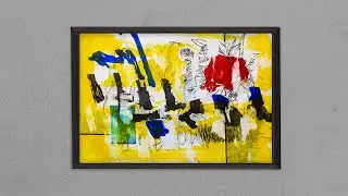 Day #15 Abstract painting | Gorilla coconut  | Yellow gouache with black ink on paper | mixed media