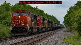 Railfanning Creston, Ohio 5-21-25 FT. CSXT 1869 (C&O) & CN!
