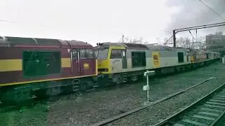 (HD) Stored DB Schenker Class 60's at Crewe DMD - 18/3/14