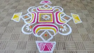 Simple daily kolam| தை மாத சிம்பல் கலர் கோலம் | Rangolibook |Easy Rangoli |  கோலங்கள் | Muggullu 