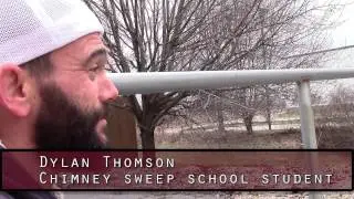 Chimney Sweep school students watch chimney flue fire demonstration