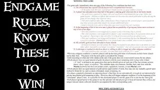 The All-Important Endgame Rules: Triggers, Victory Conditions, 2 Player/Multiplayer, and Minutiae