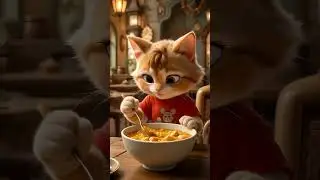 Delicious Meals For Cute Cats #cats #kittens #animatedcat  #shorts #catvideos #catlovers #funnycat