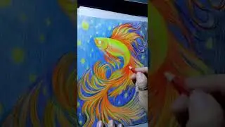 Goldfish. Fish. Colored pencils.#graphics #goldfish #fish #coloredpencils #wish #pencils #painting