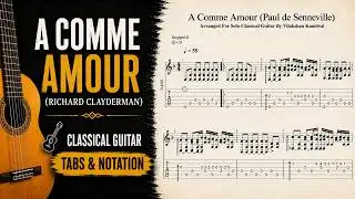 A Comme Amour - Richard Clayderman (Guitar Tutorial/Tabs)