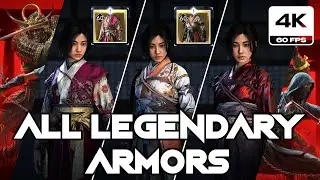 AC Shadows - All Legendary Light Armors Showcase + Location (Naoe)