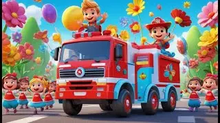 Игрушечные пожарные машины издают звук «Сирена, сирена, сирена» | Детская песенка | Испанский