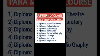 After 10th Class || Para Medical Course || SN Studies || #shorts