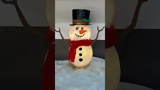 DIY Snowman Lamp Idea ⛄️🎈🤍 #christmasdecor #art #diy #craft #youtubecrafts #artist #snowman
