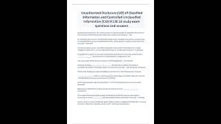Unauthorized Disclosure UD of Classified Information and Controlled Unclassified Information CUI IF1