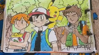 Pokemon Colouring video | Pokemon Season 1 Colouring | Ash, Misty, Brock, Pikachu, Togepi Colouring