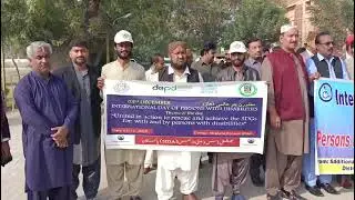 NDF members are seen during culture Day and World Disability Day on 3rd December 2023 in Nawabshah.