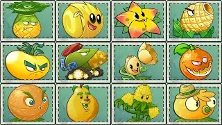 (Plants vs Zombies 2) All YELLOW Plants Power-Up! vs Pvz2 Gargantuar