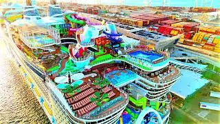 ICON OF THE SEAS at Sunrise | World’s Largest Cruise Ship Docked in Miami | Drone 4K