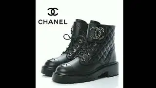 CHANEL Shiny Quilted Lace Up Combat Boots-S-CHA-CB-BK