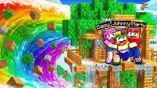 RAINBOW TSUNAMI vs TREEHOUSE BUNKER  in Minecraft!
