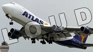{TrueSound}™ Atlas Air Boeing 747-400F HEAVY Takeoff from Miami! Thundering Powerful CF6 Sound!