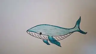 Easy Blue Whale Drawing | Kids Drawings | Blue Whale Arts