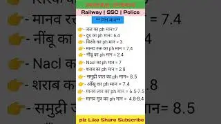 pH value pH मान|SSC GD general science|you tube short video #|short video #|all competitive exams #