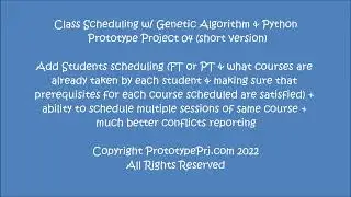 Class Scheduling 04 + Python + GA + Student Scheduling + Schedule Multiple Sessions + Public Version