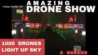 drone show India | Beating Retreat ceremony 2022 | 1000 Made in India Drones light up the Delhi sky
