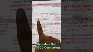 AACCC Ayush Counseling 2025 Schedule Out | Schedule Details #aaccc