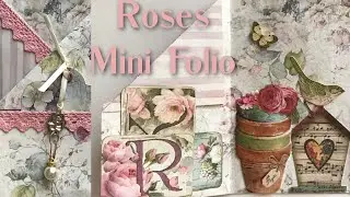 (10) Roses Mini Folio #stamperia Ephemera My Porch Print Paper with Nilda #Scrapbooking #JunkJournal