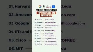 Get free certification courses from top companies and universities| Inspire Tech Development #shorts
