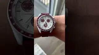 Fossil wristband on Speedmaster MoonSwatch ￼ #lifestyle #watch #swatches #omega