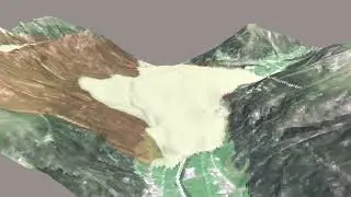 Prehistoric K&ouml;fels Rock Side | Animation of r.avaflow simulation
