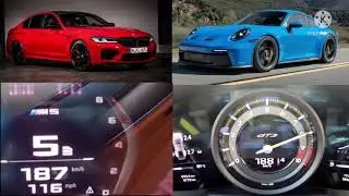 BMW ///M5 Competition vs Porsche 911 992 GT3 0-250 kmh race