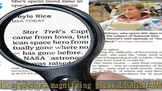 SeeZoom Lighted Magnifying Glass 3X 45x Magnifier Lens - Handheld Magnifying Glass with Light for R