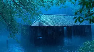 Put You to Sleep Instantly & Soundly | Torrential Rain on Tin Roof at Night