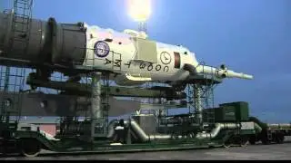 ISS Bound Spacecraft and Rocket, Rolled to Launch Pad