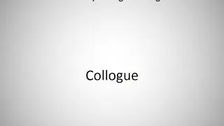 How to say Collogue in English?