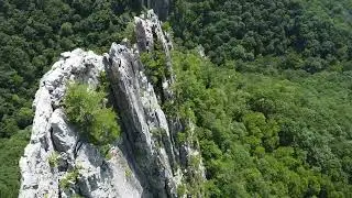 Seneca Rocks, WV 2023 Drone Footage Climbers