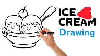 🍧 Ice cream Bowl Drawing | How to draw ice cream | Ice cream drawing easy step by step